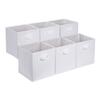 Amazon Basics Collapsible Fabric Storage Bins with Handles, Cube Organizer, 13"x13"x13", White, 6-Pack view 1