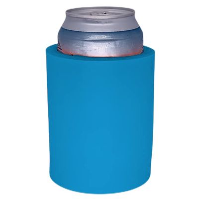 Blank Thick Foam Old School Can Cooler (Neon Blue)
