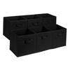 Amazon Basics Collapsible Fabric Storage Cube Bins Organizer with Handles, Organization Containers, Multifunctional, 13" x 13" x 13", Black, 6-Pack view 1