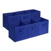 Amazon Basics Collapsible Fabric Storage Bins, Cube Organizer with Handles, 13"x13"x13", Navy, 6-Pack view 1
