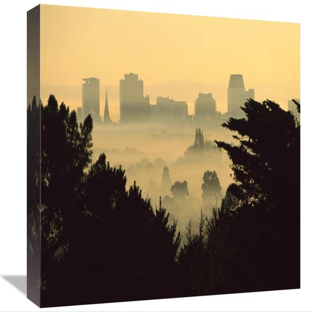 12 x 18 in. Winter Smog Over Christchirch, New Zealand Art Print - Colin Monteath