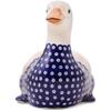 Polmedia Polish Pottery Duck Figurine UNIKAT - Tiny Peacock Eyes Pattern Handmade in Boleslawiec Poland + Certificate of Authenticity view 2