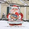 8117808 Kitten Holiday Santa Wooden Christmas Ornament view 1