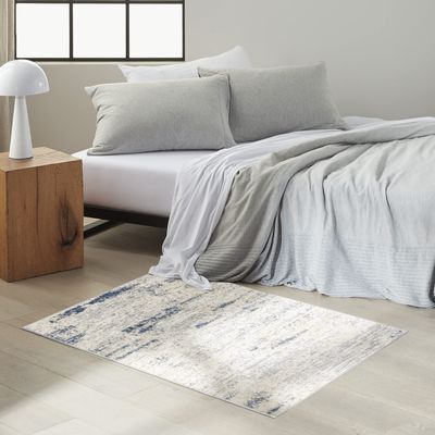 Calvin Klein River Flow Grey 3'2" x 5' Area Rug, Contemporary, Abstract, Easy Cleaning, Non Shedding, Bed Room, Living Room, Dining Room, Kitchen (3' x 5')