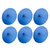 THY COLLECTIBLES Set of Six (6) 33" Japanese Chinese Umbrella Parasols for Wedding Parties, Photography, Costumes, Cosplay, Decoration and Other Events (Blue) view 1