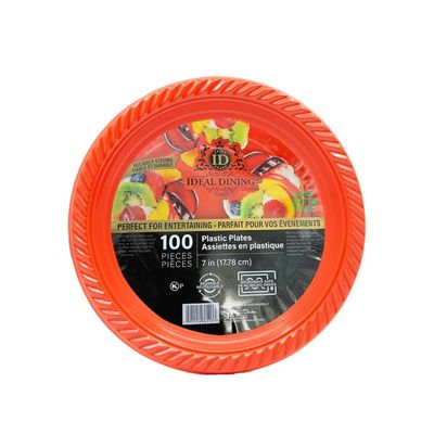 Nicole Fantani's Serving 7" Disposable Red Salad Plastic Plates Good to use in Microwave, Bulk Stock for Resturant, Hotel, Deli & Elegant Parties: 1000 Count