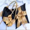 Flower Girl Basket and Ring Bearer Pillow Set in Black and Gold Color view 3