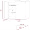 DEPOT E-SHOP Nemocon 3 Drawer Computer Desk - Modern Office Desk with Storage Shelf - Light Gray, Gray Oak, Black view 2