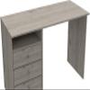 DEPOT E-SHOP Nemocon 3 Drawer Computer Desk - Modern Office Desk with Storage Shelf - Light Gray, Gray Oak, Black view 3