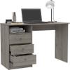 DEPOT E-SHOP Nemocon 3 Drawer Computer Desk - Modern Office Desk with Storage Shelf - Light Gray, Gray Oak, Black view 4