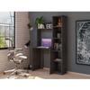 Aramis Ergonomically Designed Desk with Five Shelves, Two Superior Shelves - Smokey Oak view 2