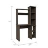 Aramis Ergonomically Designed Desk with Five Shelves, Two Superior Shelves - Smokey Oak view 3
