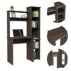 Aramis Ergonomically Designed Desk with Five Shelves, Two Superior Shelves - Smokey Oak view 4