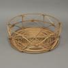 Set of 3 Metal and Rattan Nesting Round Basket Trays view 4