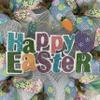 Happy Easter Glittering Pastel Wreath Handmade Deco Mesh. Available in 24 inch and 28 inch diameters view 2