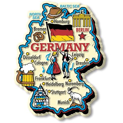 Germany Jumbo Country Map Magnet by Classic Magnets, 3D Rubber Vintage-Style Collectible Souvenirs and Gifts Made in the USA