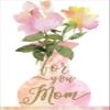 Pictura Two Sparkling Watercolor Flowers in Pink Vase Mother's Day Card for Mom view 1