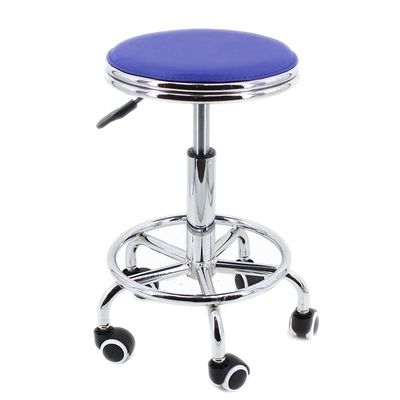 Office Desk Office Chair Laboratory Work Chair Lift Small Round Stool Rotating Bar Chair Beauty Shop Wear-Resistant PU Leather Swivel Chair Home Office Chair (Color : Blue)