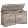 HOOBRO Storage Bench, 39.4 Retro Wooden Storage Chest with U-Shaped Cut-Out Pull, Safety Hinge, Supports 220 lb and Easy Assembly for Toy Box Organizer (Greige) BG771CW01 view 1