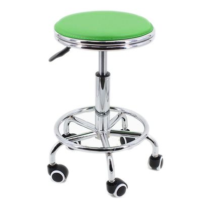 Office Desk Office Chair Laboratory Work Chair Lift Small Round Stool Rotating Bar Chair Beauty Shop Wear-Resistant PU Leather Swivel Chair Home Office Chair (Color : Green)