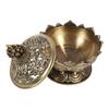 Lotus Flower Incense Burner, Zinc Alloy Resin Incense Holder for Home Office Decor, Charcoal Incense Burner with Lid for Meditation Yoga Aromatherapy, Small Ornament view 4