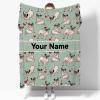 ARAHANT Personalized Pug Blanket with Name for Girl and Boy, Cute Pug Custom Text Throw Blanket, Good Birthday Gift, 120" x 90" for Family view 1