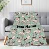 ARAHANT Personalized Pug Blanket with Name for Girl and Boy, Cute Pug Custom Text Throw Blanket, Good Birthday Gift, 120" x 90" for Family view 2