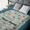 ARAHANT Personalized Pug Blanket with Name for Girl and Boy, Cute Pug Custom Text Throw Blanket, Good Birthday Gift, 120" x 90" for Family view 3