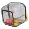 AJIODA 2 Pack Metal Mesh Steel Basket, Storage Organizer Basket Multi-function Hanging Kitchen Baskets Fruit Basket Bin with Wood Handle for Kitchen Bathroom Picnic Cabinet Home Decor, Black view 3