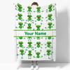 ARAHANT Personalized Frog Blanket with Name, Cute Frog Custom Text Throw Blanket, Good Gift Choice, 120" x 90" for Family view 1