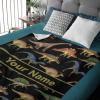 ARAHANT Personalized Dinosaur Blanket with Name for Girl and Boy, Cute Dinosaur Custom Text Throw Blanket, Good Birthday Gift, 120" x 90" for Family view 3