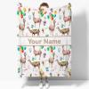 Personalized Alpaca Blanket with Name for Girl and Boy, Cute Alpaca Custom Text Throw Blanket, Good Birthday Gift, 120" x 90" for Family view 1