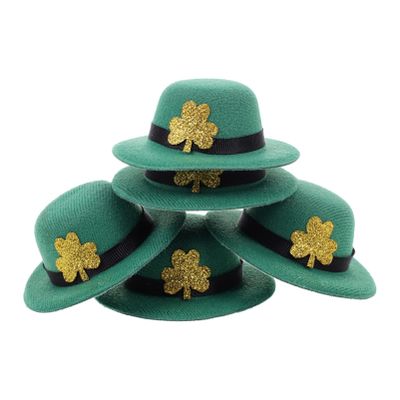 St. Patricks Day Party Hat Mini Green Party Hats St. Paddys Day Dolls Pet Novelty Hat Bottle Covers for Holiday Party Table Decorations