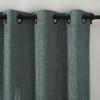 TWOPAGES Mid Gray Chenille Room Darkening Curtain Panel 120 Inches Long, Privacy Grommet Window Drape for Bedroom, 1 Panel view 2