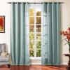 TWOPAGES Chenille Curtain for Kids Living Room, Soft Luxury Room Darkening Drape Grommet Top, 26W x 120L Inch, Pale Blue, 1 Panel view 1