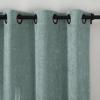 TWOPAGES Chenille Curtain for Kids Living Room, Soft Luxury Room Darkening Drape Grommet Top, 26W x 120L Inch, Pale Blue, 1 Panel view 2