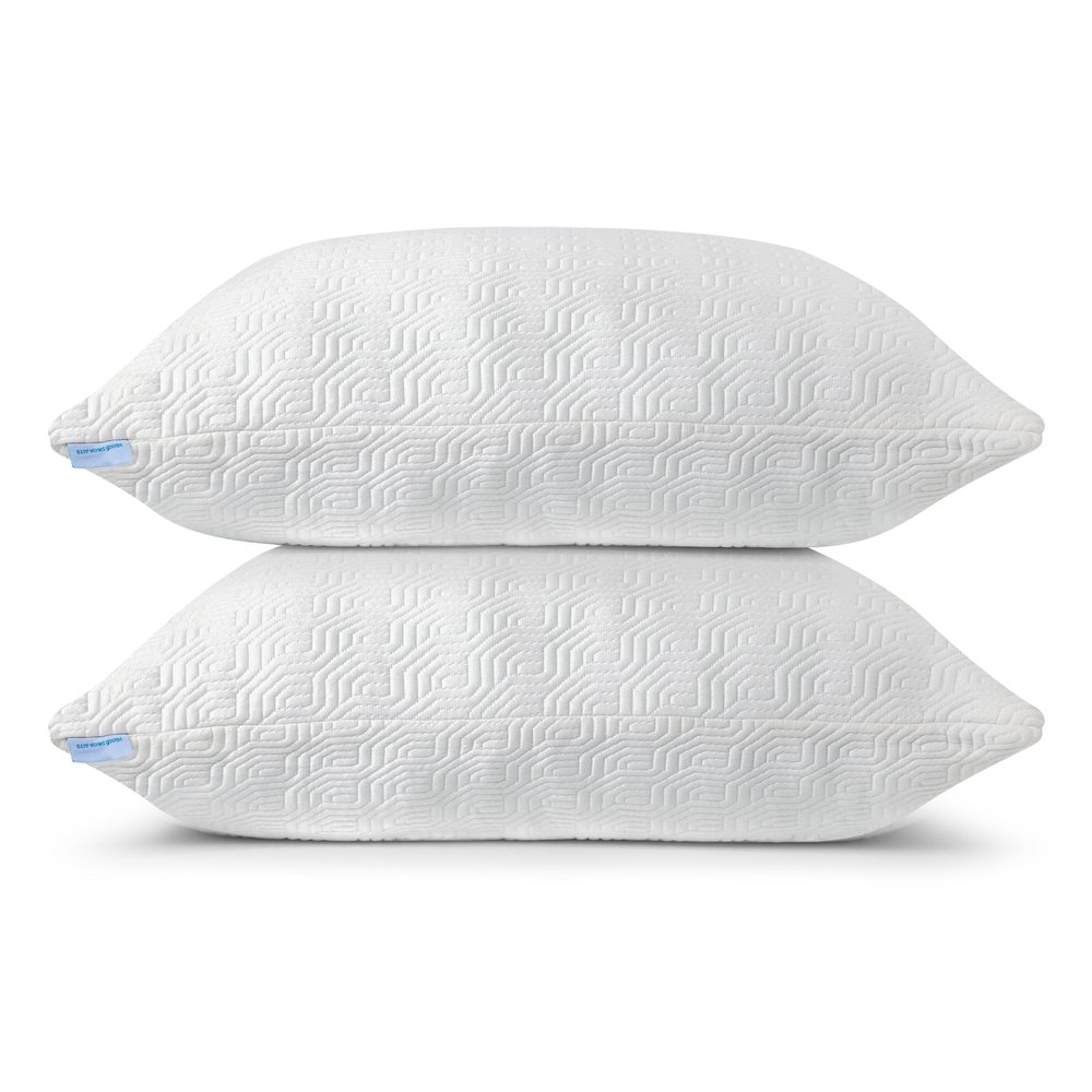2 Pack Queen Size Rayon Derived from Bamboo Pillows for Sleeping, Cooling Shredded Memory Foam Pillow Sets for Back, Side, Stomach Sleepers, Adjustable, Removable Cover, Queen (Pack of 2)
