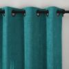 TWOPAGES Chenille Curtain for Kids Living Room, Soft Luxury Room Darkening Drape Grommet Top, 26W x 120L Inch, Peacock, 1 Panel view 2