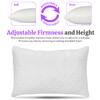 2 Pack Queen Size Rayon Derived from Bamboo Pillows, Cooling Shredded Memory Foam Bed Pillows for Sleeping, Adjustable Pillow Sets for Back, Stomach, Side Sleepers, Queen (Pack of 2) view 3