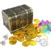 AEVBSOY Pirate Treasure Chest Toys Kids Storage Pirate Treasure Chest Adventurous Treasure Box with Lock Toy Treasure Chest Box for Kids Boys for Props Party Favors Decoration view 1