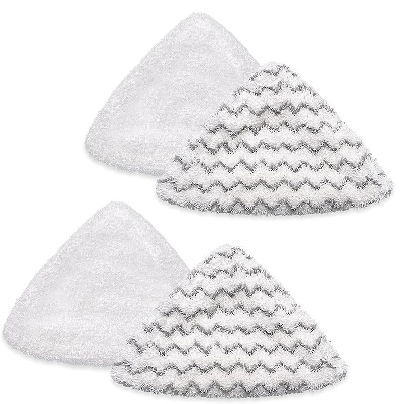 Steam Mop Pads for Bissell Poweredge Lift-Off Powerforce Washable Triangle Steam Replacement Pads 2078 2165 20781 1544Z Reusable (2 Soft + 2 Scrubby)