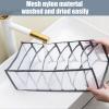 AOMOM 2 Pcs Wardrobe Clothes Organizer, Washable Organizer for Folded Clothes, Portable Clothing Storage Baskets, Visible 7 Grids Storage Box, Organizer for Underwear, Socks, T-Shirts, JeansWhite view 4