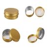 2oz/60ml Gold Aluminum Tin Jar with Screw Lid Metal Round Tins Aluminum Tin Cans Containers Metal Steel Tin Cosmetic Sample Containers for Lip Balm DIY Salve Spice Candies Crafts, 18Pack view 2