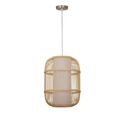 Demeanor LED Chandeliers, American Country Bamboo Handmade Wicker Woven Pastoral Creative Tea House Cafe Bamboo Woven Lamp Height Adjustable Bamboo Lantern (Size : 30 * 40cm)