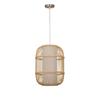Demeanor LED Chandeliers, American Country Bamboo Handmade Wicker Woven Pastoral Creative Tea House Cafe Bamboo Woven Lamp Height Adjustable Bamboo Lantern (Size : 30 * 40cm) view 1