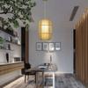 Demeanor LED Chandeliers, American Country Bamboo Handmade Wicker Woven Pastoral Creative Tea House Cafe Bamboo Woven Lamp Height Adjustable Bamboo Lantern (Size : 30 * 40cm) view 4