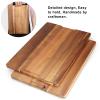17" Best Solid Acacia Wood Cutting Boards for Kitchen Meat Large Wooden Charcuterie Board Food Non Toxic Hardwood Chopping Boards with Juice Groove Thick Butcher Block Big Bread Serving Cheese Board view 3