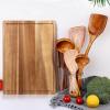 17" Best Solid Acacia Wood Cutting Boards for Kitchen Meat Large Wooden Charcuterie Board Food Non Toxic Hardwood Chopping Boards with Juice Groove Thick Butcher Block Big Bread Serving Cheese Board view 4