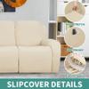4 Pieces Stretch Recliner Chair Slipcover, Jacquard Reclining Couch Cover Armchair Sofa Covers Anti-Slip Furniture Slipcovers with Elastic Bottom (Coffee) view 3
