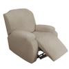 4 Pieces Stretch Recliner Chair Slipcover, Jacquard Reclining Couch Cover Armchair Sofa Covers Anti-Slip Furniture Slipcovers with Elastic Bottom (Khaki) view 1